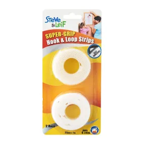 SuperGrip White Hook and Loop (2 Rolls)