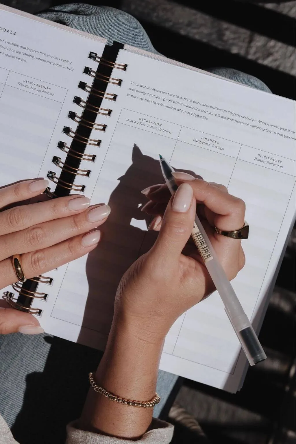 The Self Care Planner, Weekly Edition, Navy Blue Linen