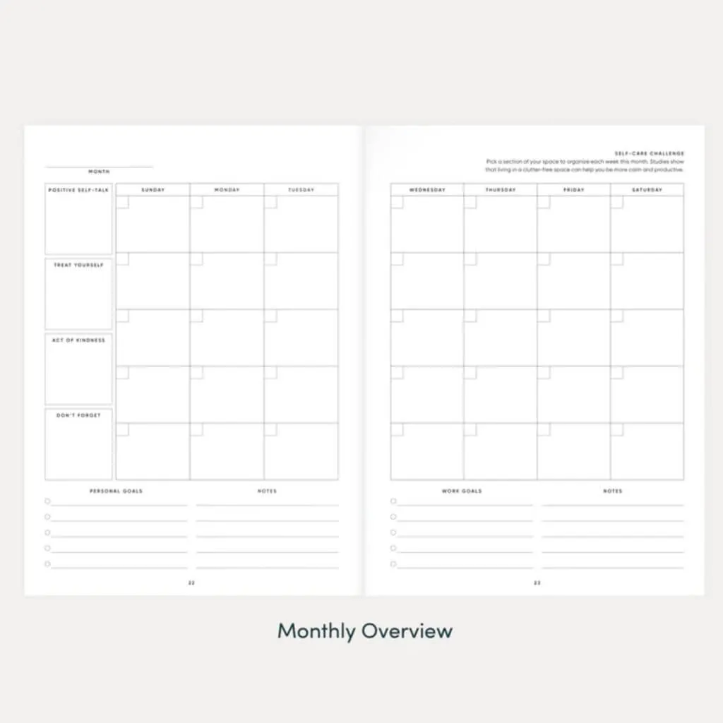 The Self Care Planner, Weekly Edition, Navy Blue Linen