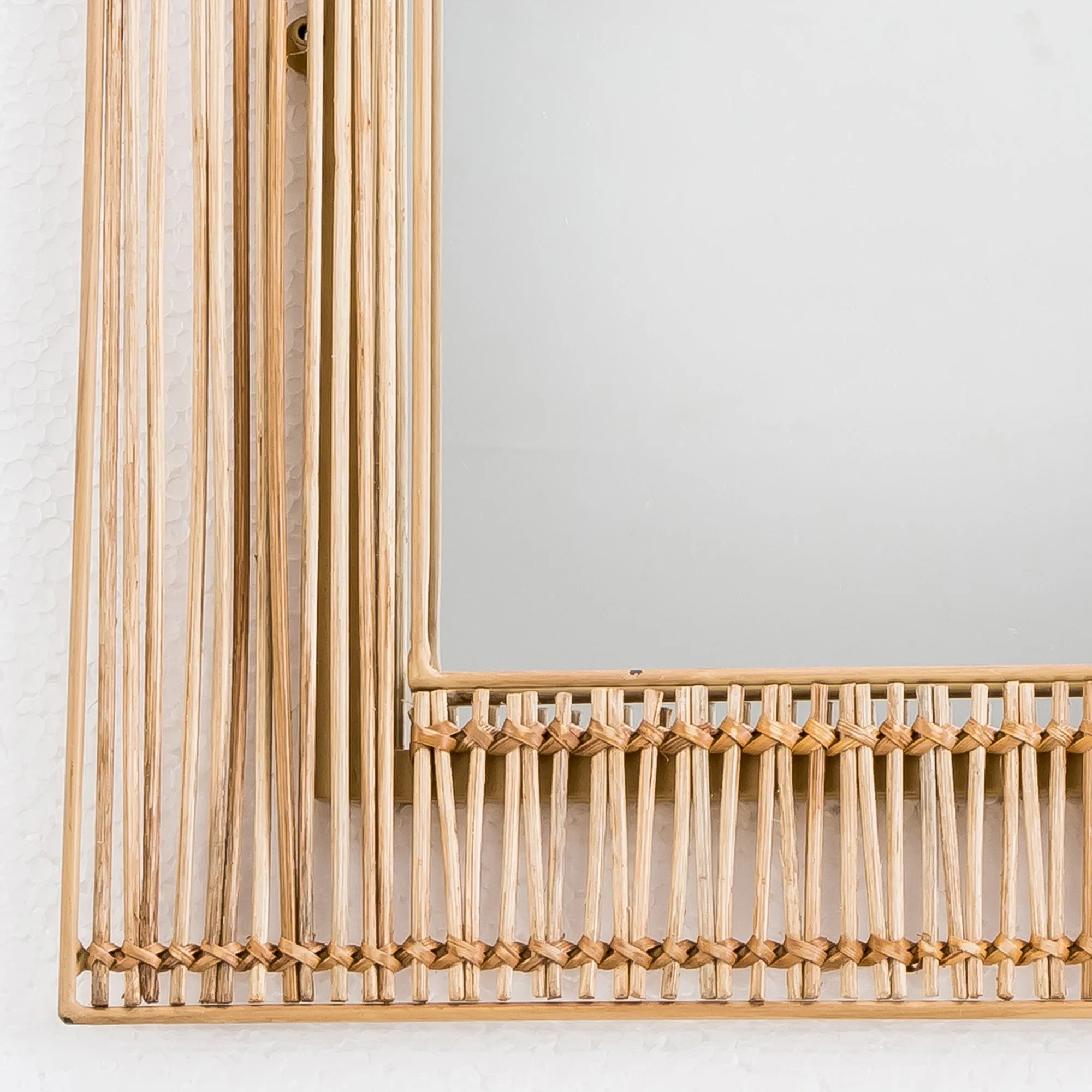 Tulum Arched Rattan & Metal Mirror