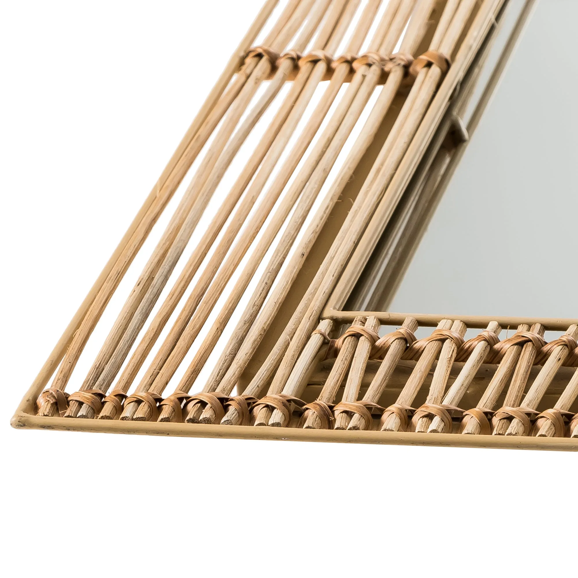 Tulum Arched Rattan & Metal Mirror