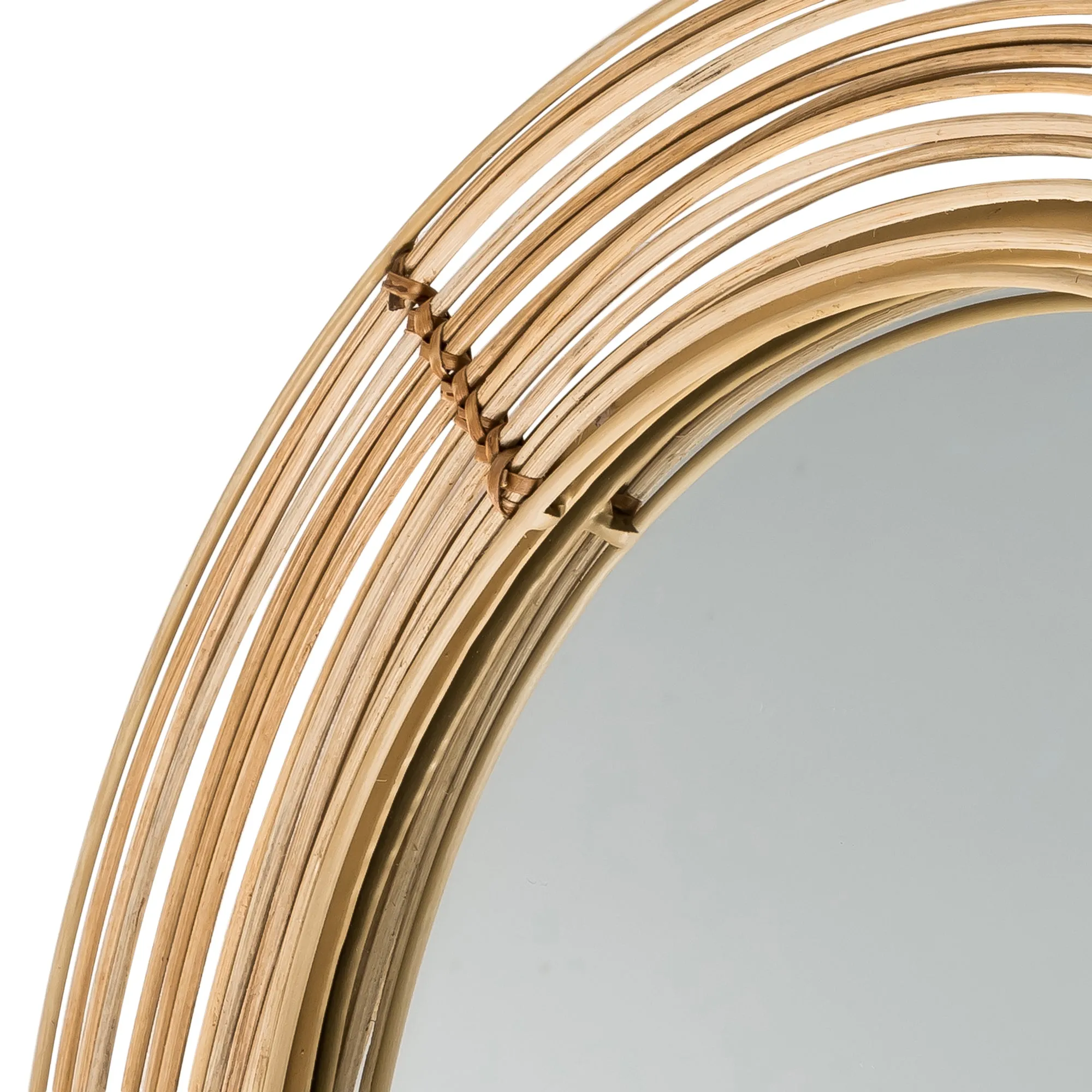 Tulum Arched Rattan & Metal Mirror