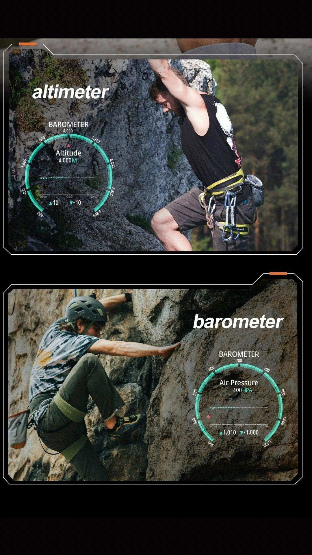 TUTT KC86 AMOLED Zinc Alloy Rugged Outdoor Smart Watch | Compass Barometer Altimeter 1 ATM Waterproof Emergency LED Flashlight | Sport Health Monitor Men Women Long 450 mAh Battery
