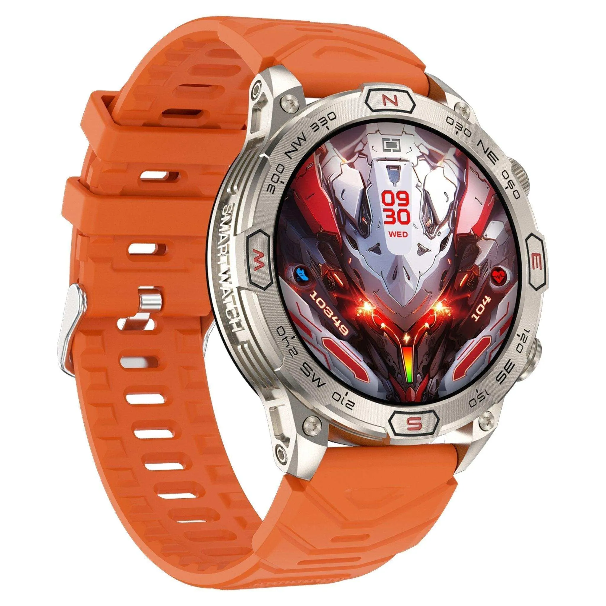 TUTT KC86 AMOLED Zinc Alloy Rugged Outdoor Smart Watch | Compass Barometer Altimeter 1 ATM Waterproof Emergency LED Flashlight | Sport Health Monitor Men Women Long 450 mAh Battery