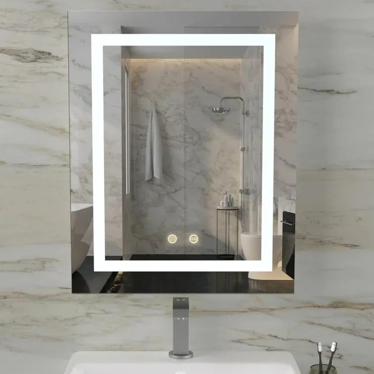 VENETIAN IMAGE LED Front-Lighted Bathroom/Vanity Mirror (45x60cm) with Fogless Technology and CRI 80  (45x60 CM)