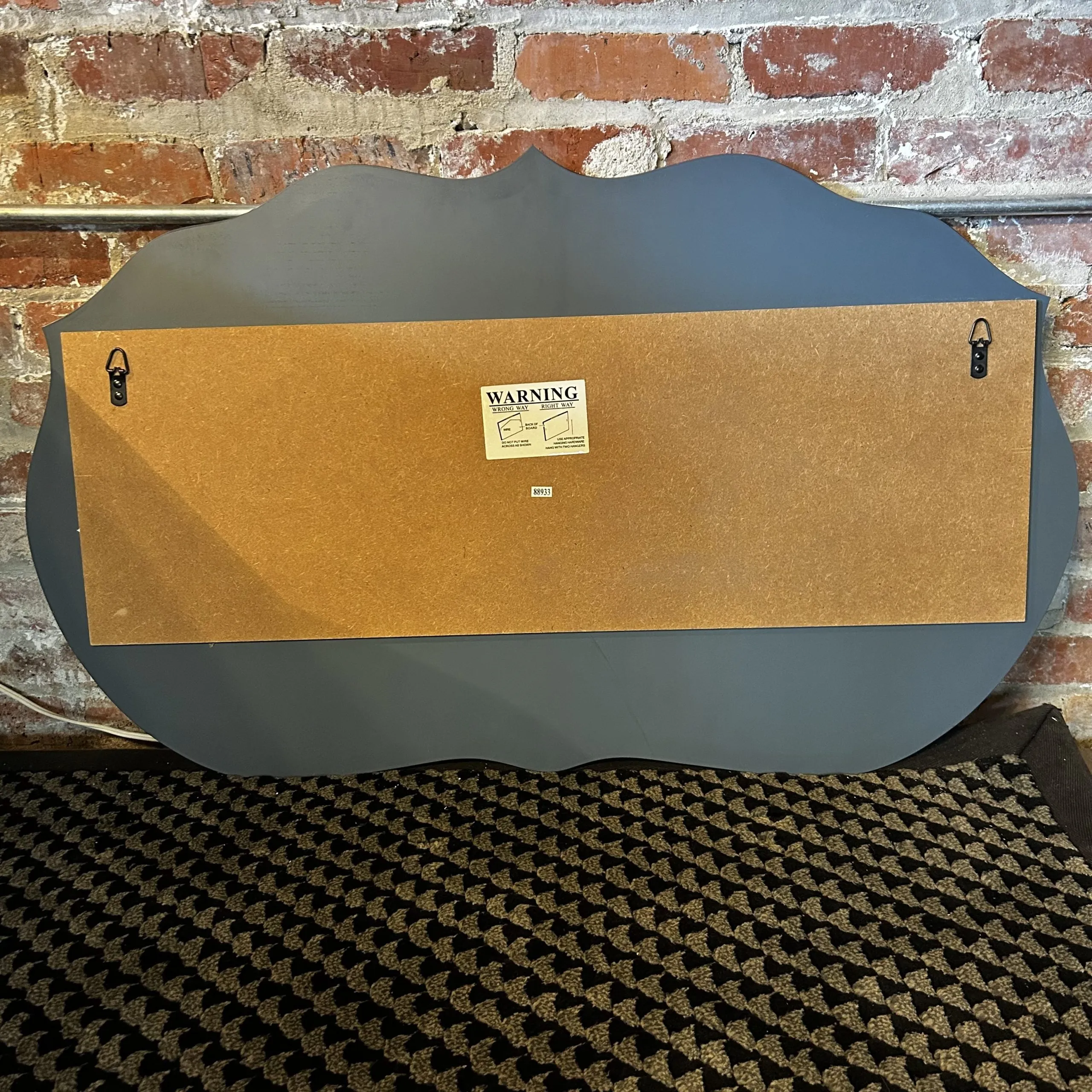 Wall Mirror, Beveled Edge, Oblong, Horizontally Hung, Curved Edges