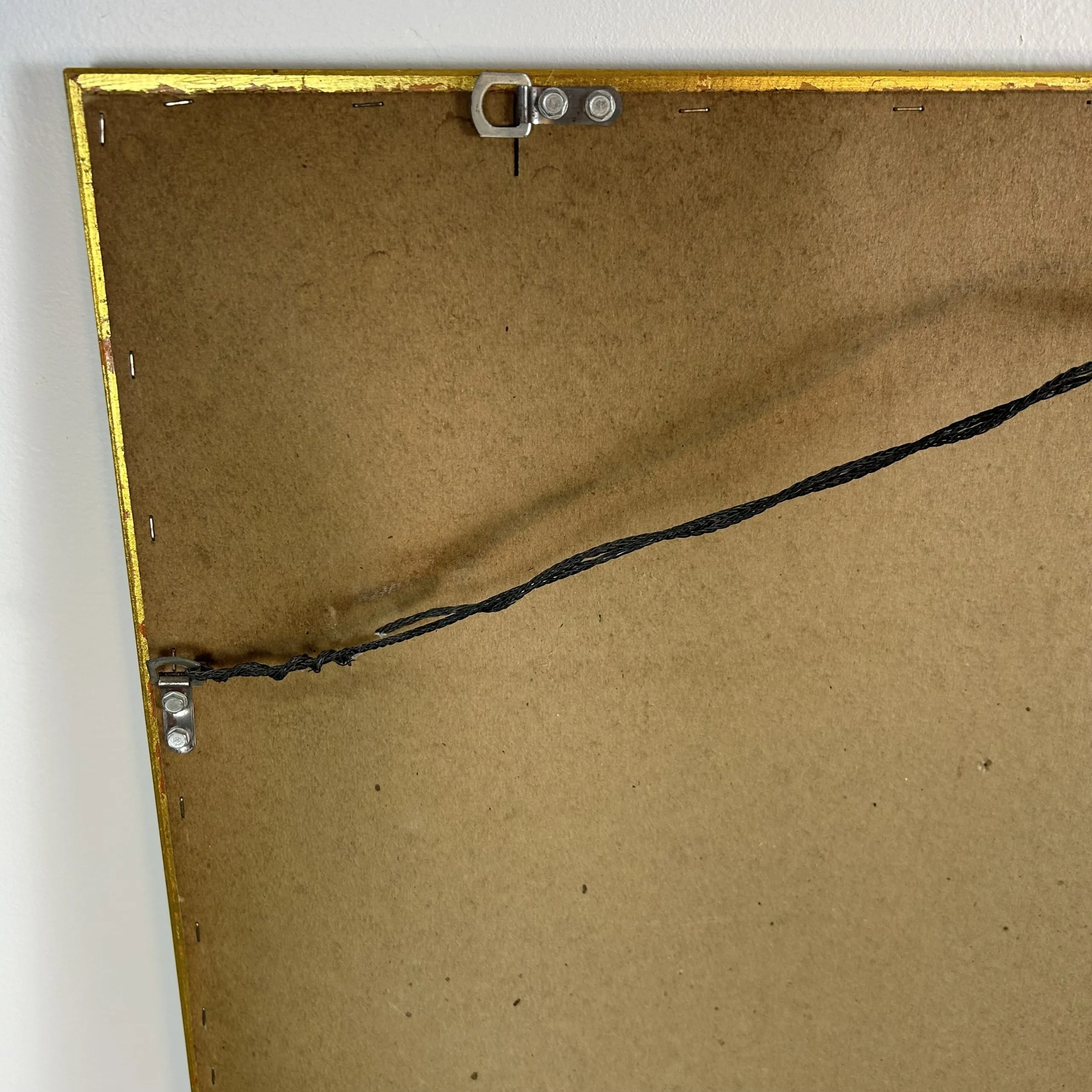 Wall Mirror with Golden Bamboo Look Painted Frame, Vertical