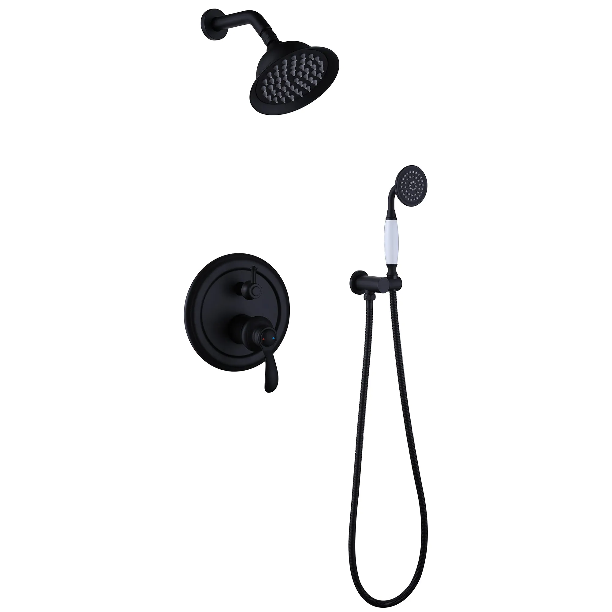 Wall Mount 2 Function Shower Faucet Set Matte Black RB1185