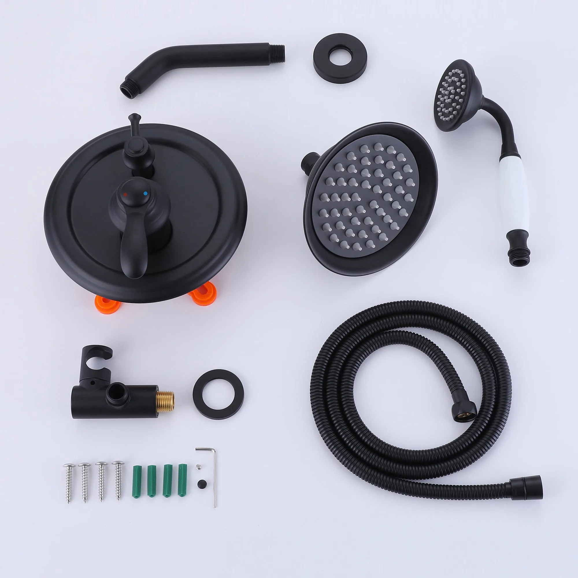 Wall Mount 2 Function Shower Faucet Set Matte Black RB1185