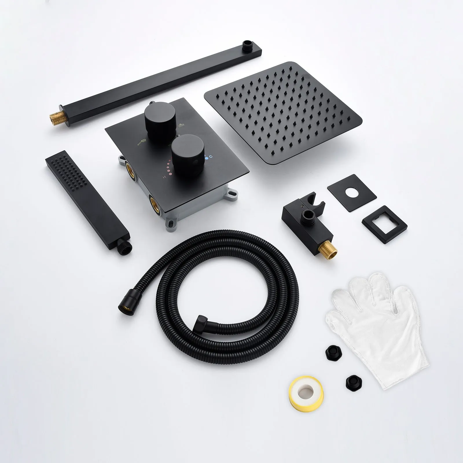 Wall Mount Large Flow Thermostatic Shower System with Rough-In Valve RB0842