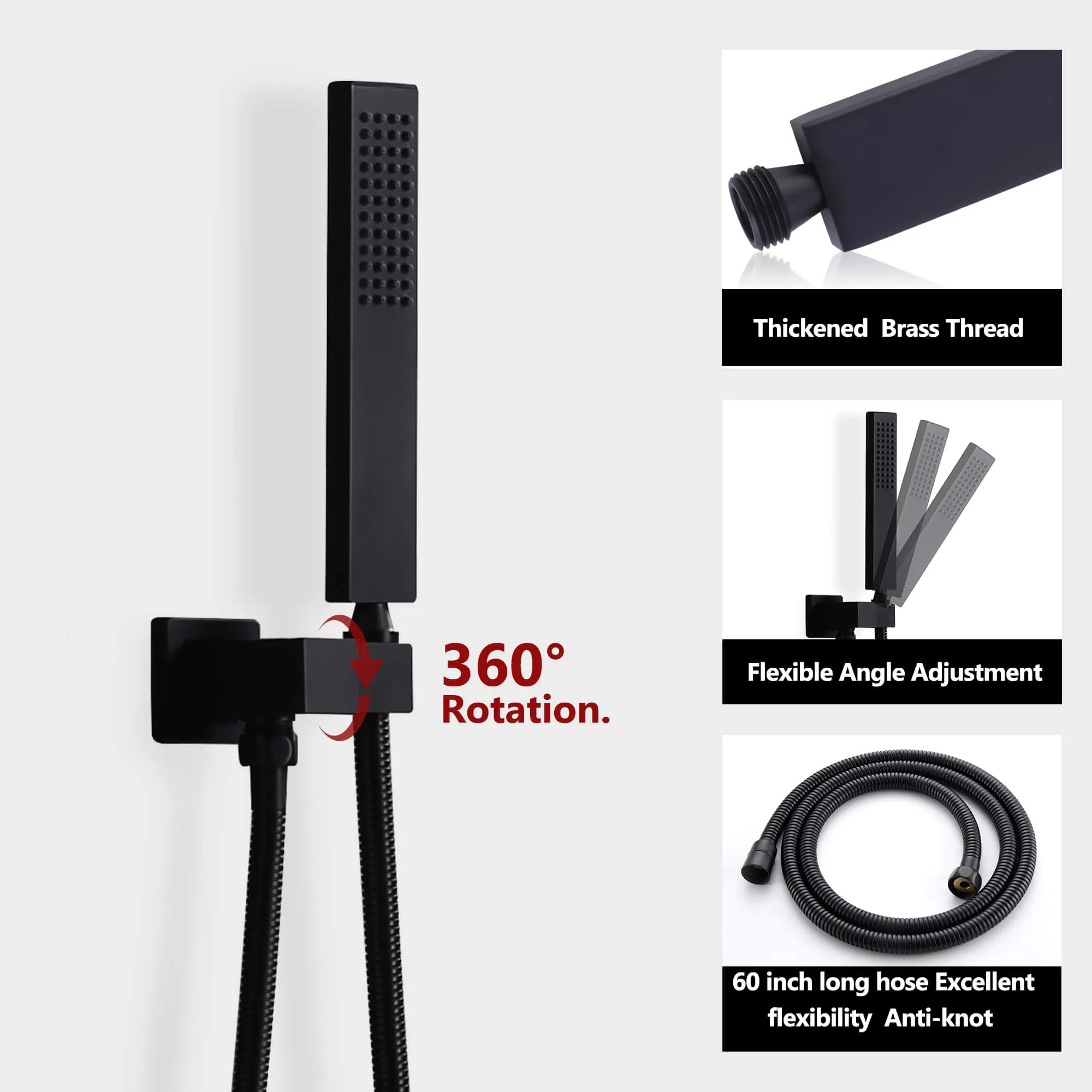 Wall Mount Large Flow Thermostatic Shower System with Rough-In Valve RB0842