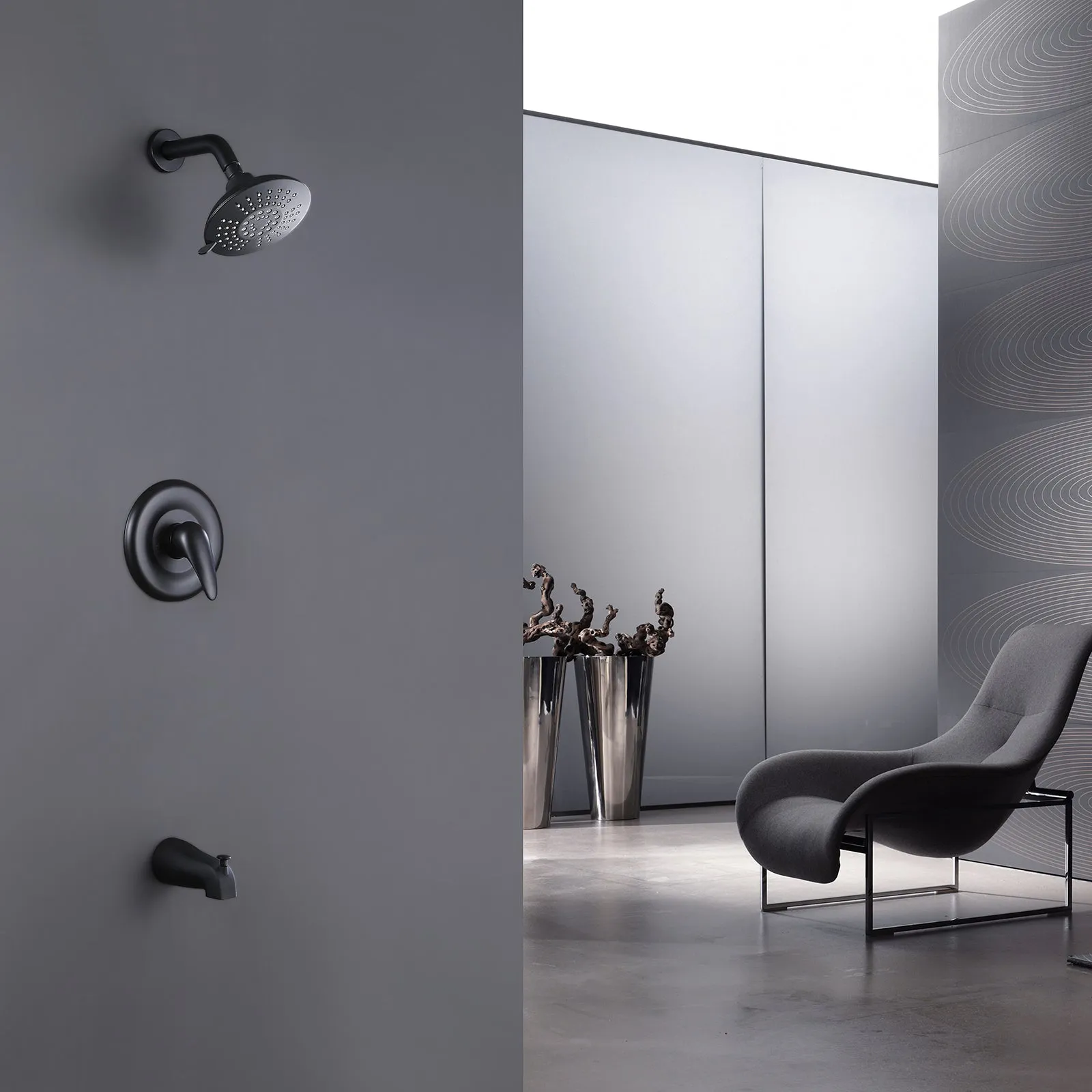 Wall Mount Pressure-Balanced Rainfall Shower Fixtures with Tub Spout RB0905