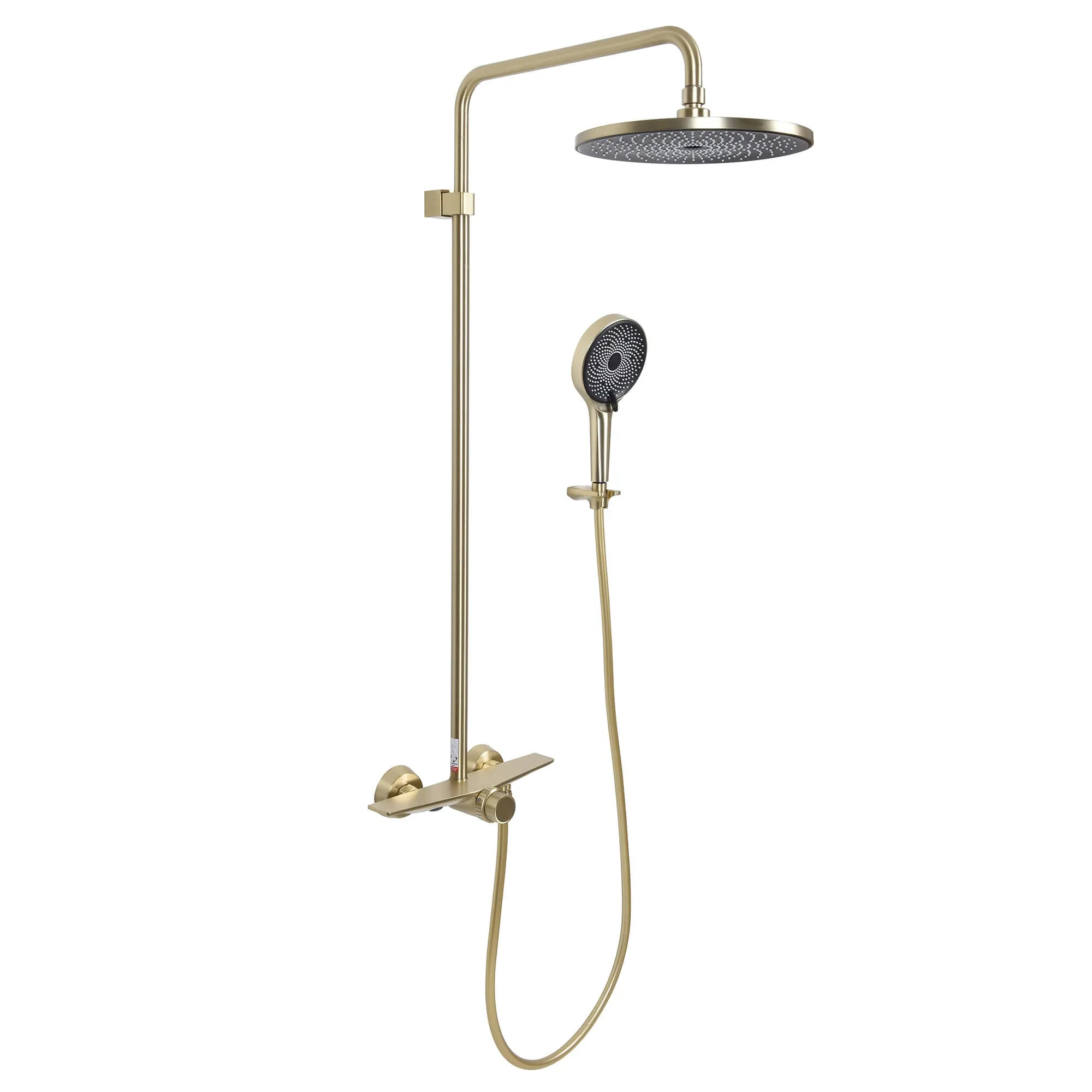 Wall Mount Rain Shower Faucet Set with Tub Spout and 3 Modes Handheld Shower