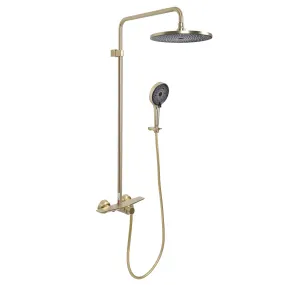 Wall Mount Rain Shower Faucet Set with Tub Spout and 3 Modes Handheld Shower