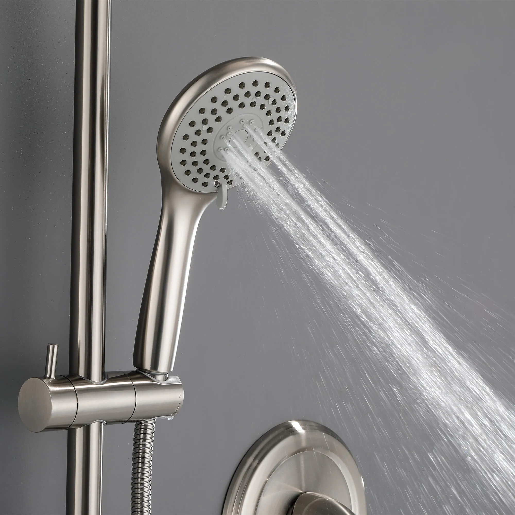 Wall Mount Shower System with 3 Spray Patterns Hand Shower and 10" Showerhead JK0194