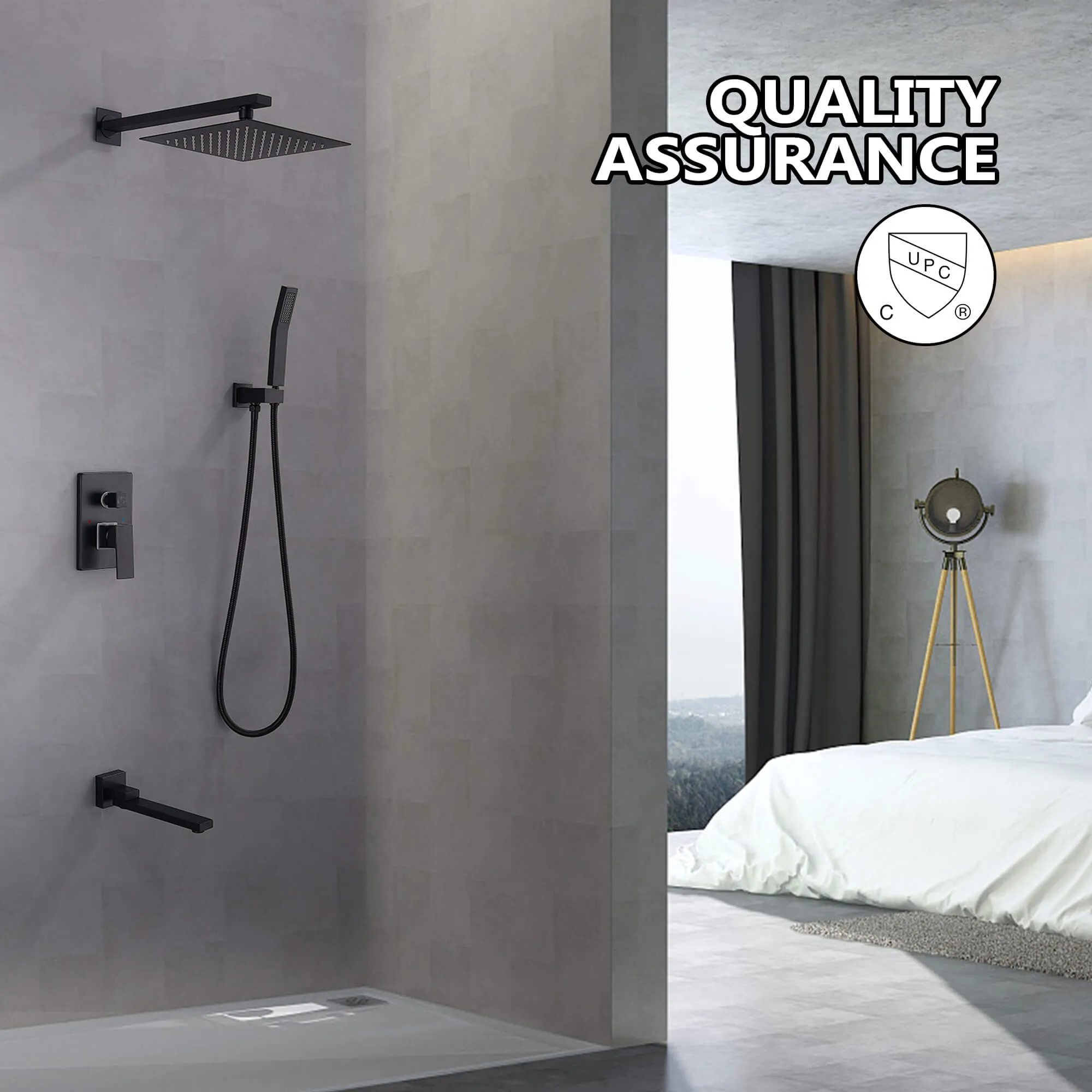 Wall Mount Shower System with Tub Spout and Hand Shower RB1018