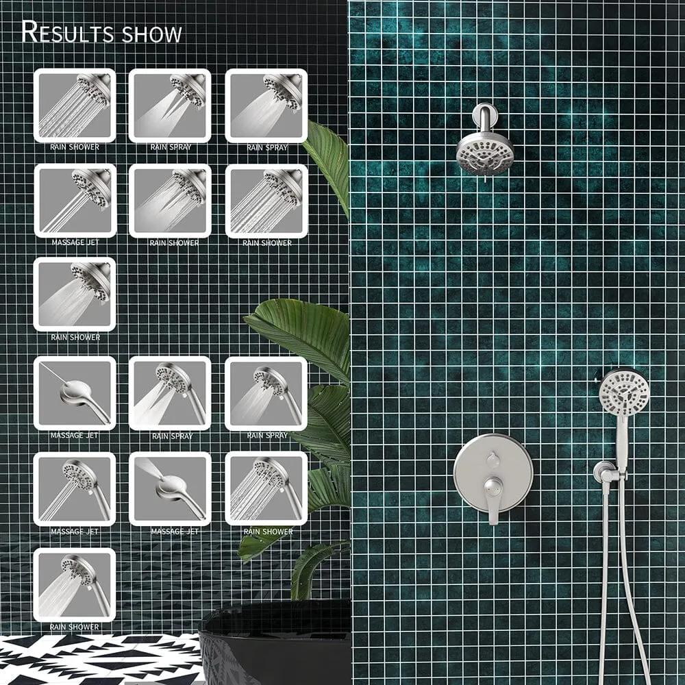 Wall Mounted 14 Spray High Pressure Shower Head and Hand Shower