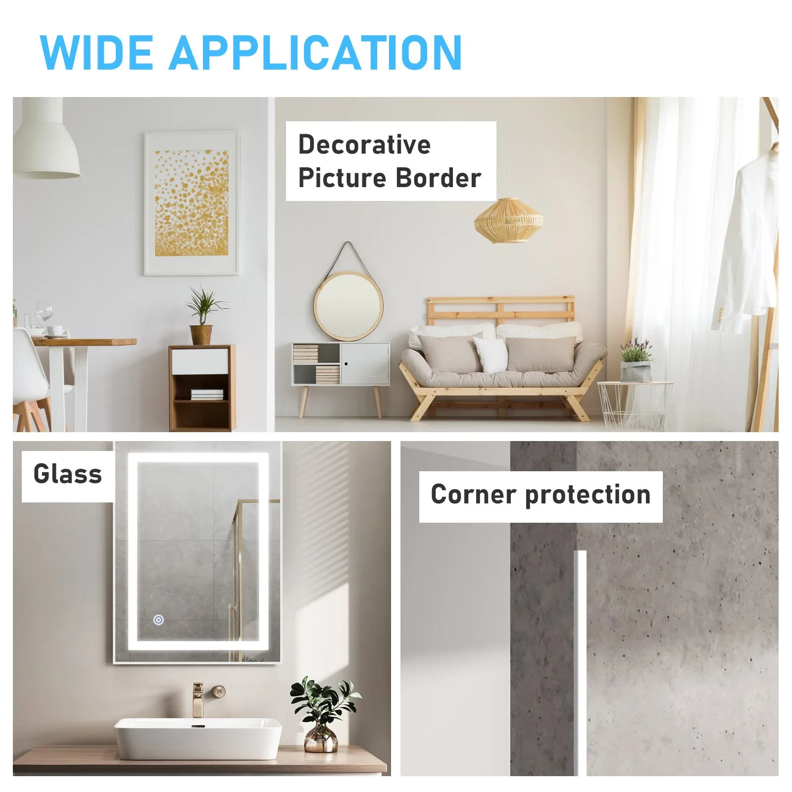 White Peel and Stick Aluminum Tile Edge Trim