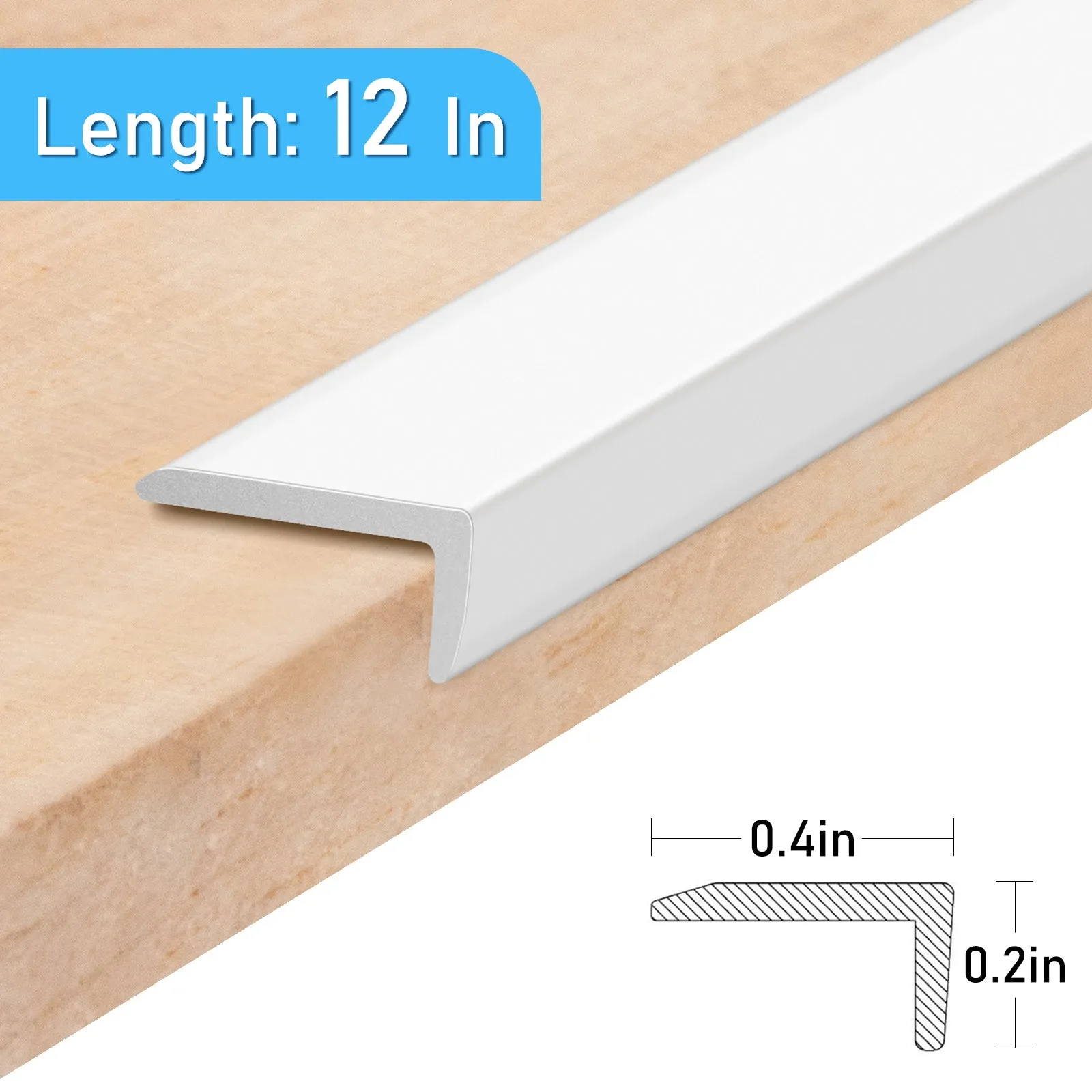 White Peel and Stick Aluminum Tile Edge Trim