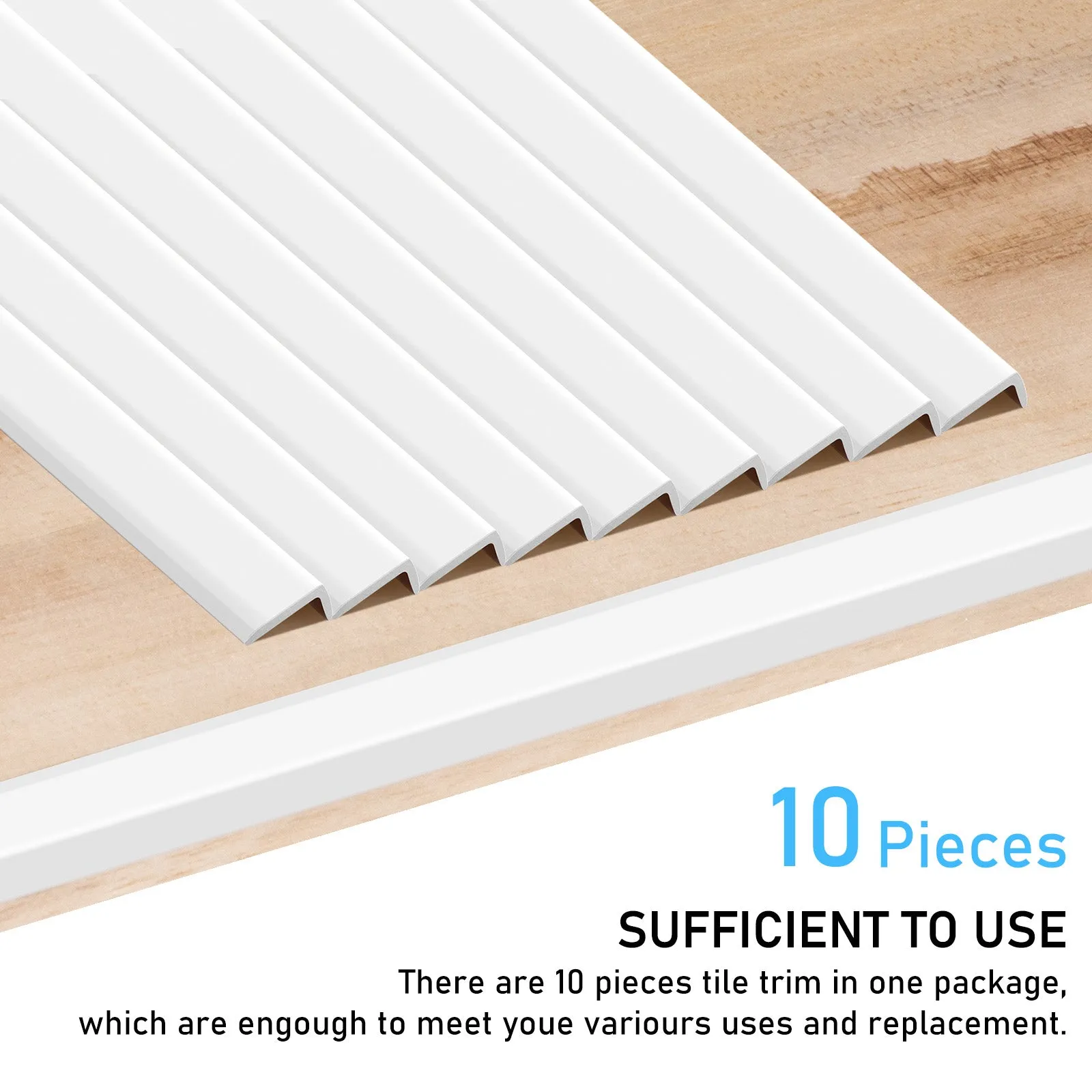 White Peel and Stick Aluminum Tile Edge Trim