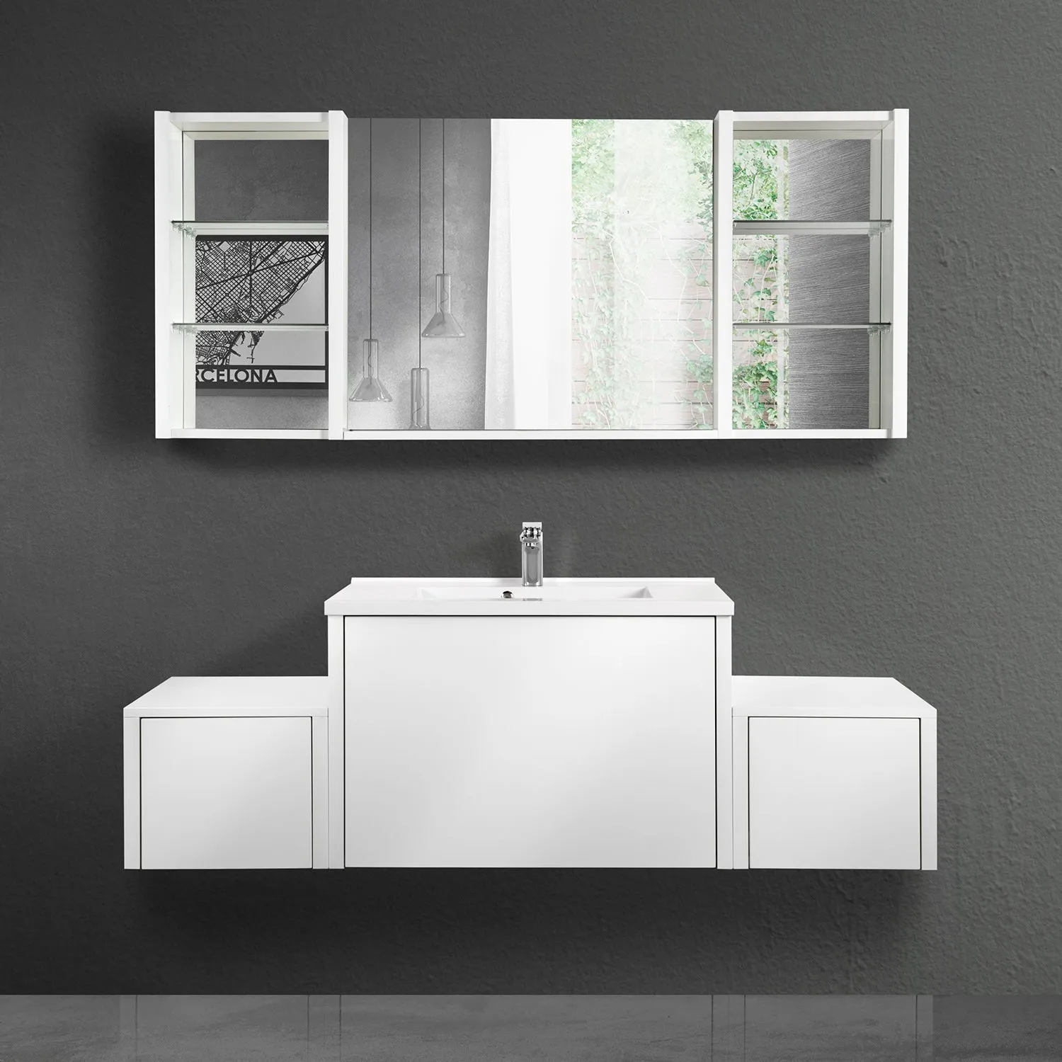 Wood Mirror Shelf, Wall Mount 'OHANA Collection by DAX