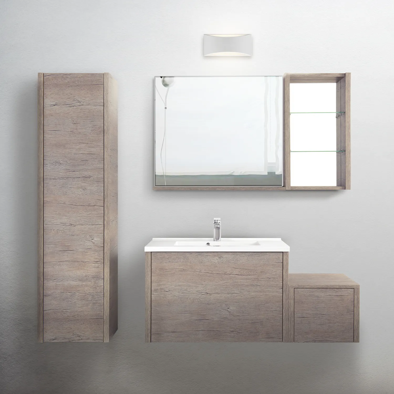 Wood Mirror Shelf, Wall Mount 'OHANA Collection by DAX