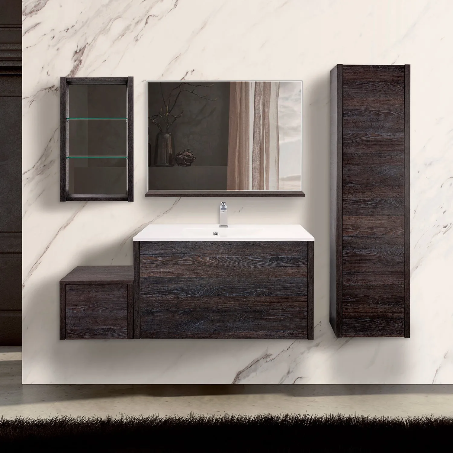 Wood Mirror Shelf, Wall Mount 'OHANA Collection by DAX